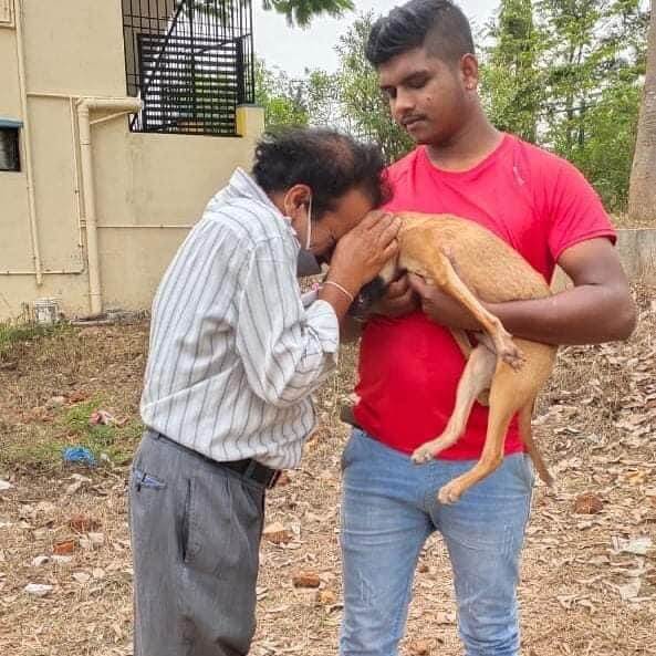 PALTU Jr. - PUPPY WITH DISLOCATED LIMBS COMPLETES TWO YEARS AT VOSD 1 Paltu Jr and rescuer